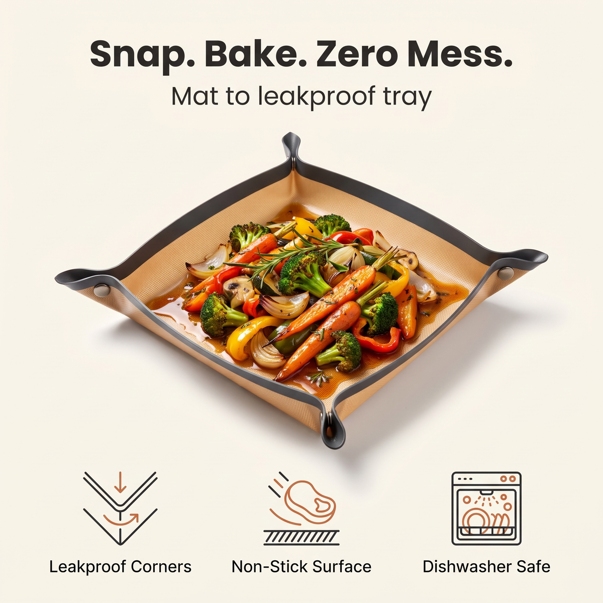 Leakproof Baking Mat That Snaps Into a Tray